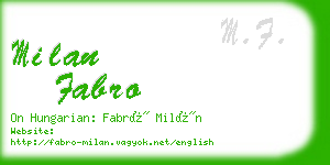 milan fabro business card